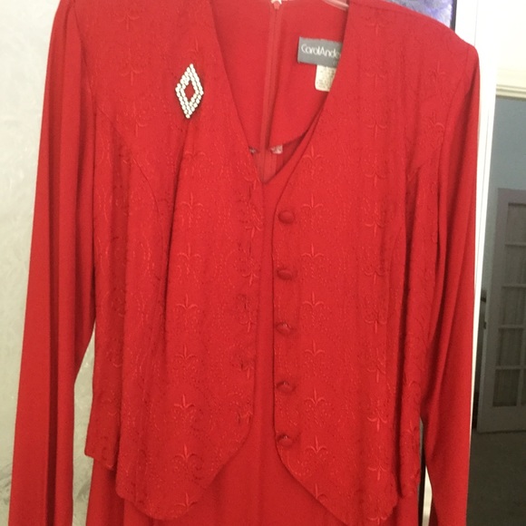 🎉PRICE DROP 🎀Carol Anderson size 10 red dress - Picture 2 of 7
